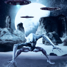 freetoedit alien aliens scifi space ufos spaceships desert night supermoon alienized pixabay alienizedarts wallpaper uhd picsarteffects editedwithpicsart