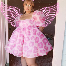 selkie princessdress pink angel angelwings wings leopard leopardprint freetoedit