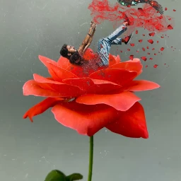 freetoedit flower rose red sparkle bird petals fallingman maninrose ircelevating elevating smoke redrose falling