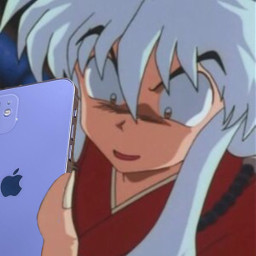 inuyasha meme phone reactionpic 90s anime vintage aesthetic wtf shock mad thirsty