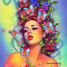 freetoedit picsarteffects picsartedit flower butterflies sparklybutterflies imagination illustration fantasy dream
