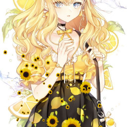 freetoedit yellowaesthetic anime cute srcsunflowersplash sunflowersplash