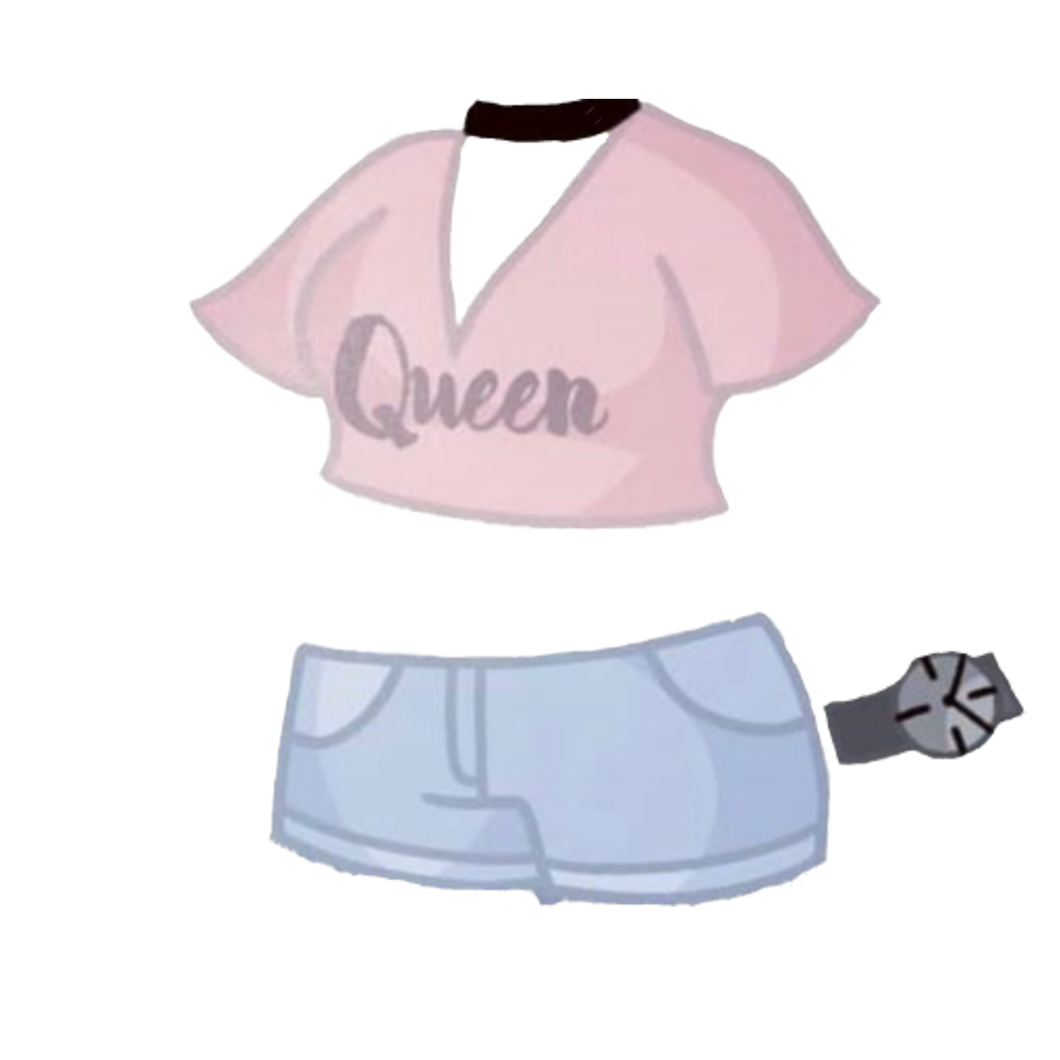 pink jeanshorts watch gacha clothes sticker by @sxennaa