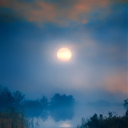 moon moonlight sky lake night beautiful local remix freetoedit