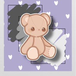 freetoedit cutie bear teddybear purplebackground arrows poliroidphoto