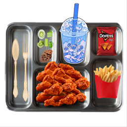 freetoedit lunchbox food mom school yummy lunch pack fun picsart chicken doritos cookie green fries fork spoon tray