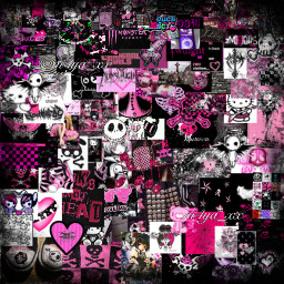 punk scene scemo blingee myspace y2k goth emo gothic hottopic pink scenecore scenegirl scenecoreaesthetic scene_queen freetoedit