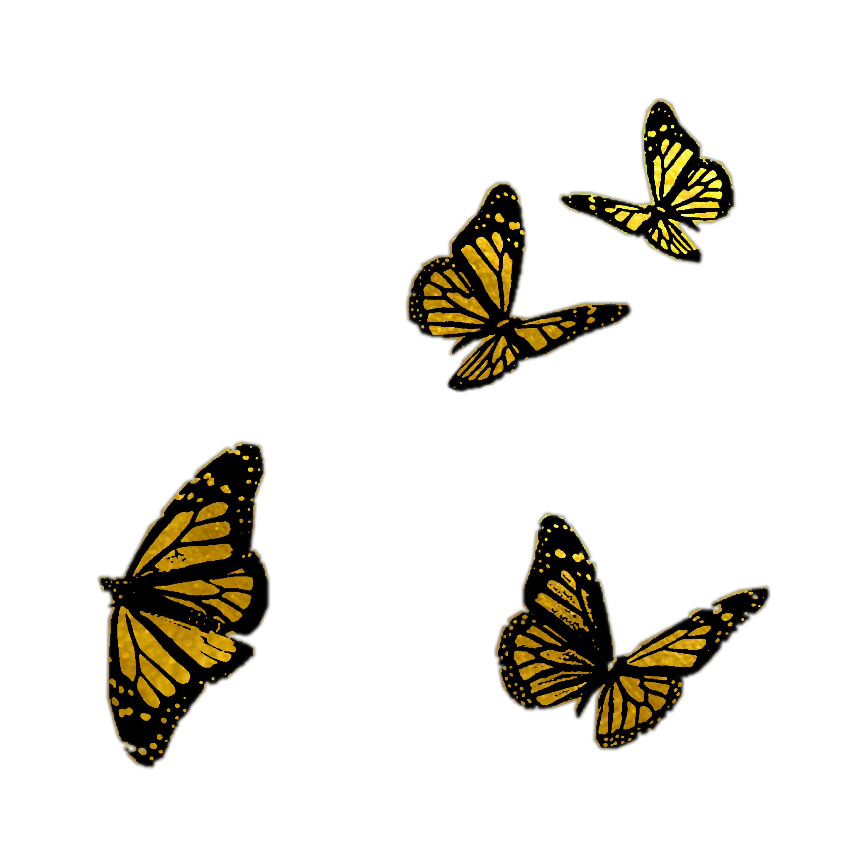 gold butterflies butterfly sticker by @justified-by-jesus