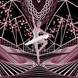 dreamland geometricpatterns dancer ballerina mirroreffect pink black freetoedit local