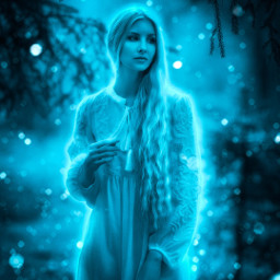 editedbyme madewithpicsart editedwithpicsart glow blue lady women magical fantasy freetoedit