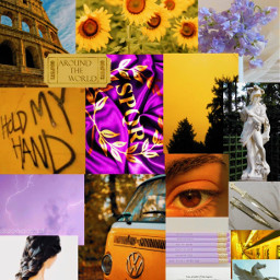 reynaavilaramirezarlleno reynaavila purple yellow aesthetic collage pourpercer like share follow heroesofolympus herosdelolympe