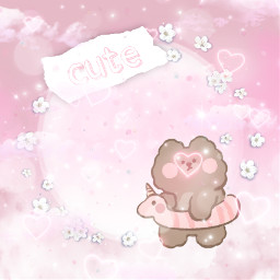 cute teddybear pink freetoedit default