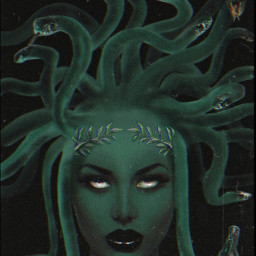 interesting mythology mythologicalcreature medusa snakes halloween spooky surrealart snakehead mystique asthetic slytherin fantasyart picsartmaster freetoedit