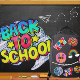 school backpack patches chalkboard freetoedit ircschoolbackpack schoolbackpack