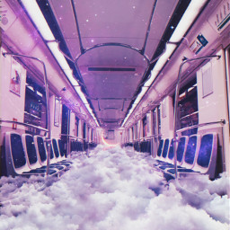 freetoedit train subway underground purple moon clouds cloud magic digitalart