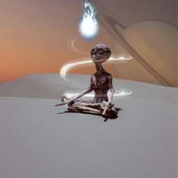 alien meditation enlightenment scifi sciencefiction ethereal freetoedit picsart