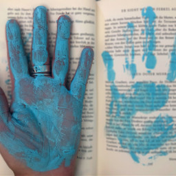 freetoedit blue paint myhand myhandprint pagefrommyartjournal