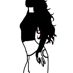 freetoedit black silhouette drawing outlineart linedrawing art character girl