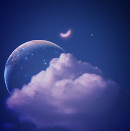moon moonlight crescentmoon moonphase planet fluffyclouds starlights cosmic cosmos stardust stars sky clouds galaxy galactic space universe earth lights freetoedit