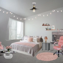freetoedit bedroom room cute girlsbedroom cuteroom grey pink ecdecoratethespace decoratethespace