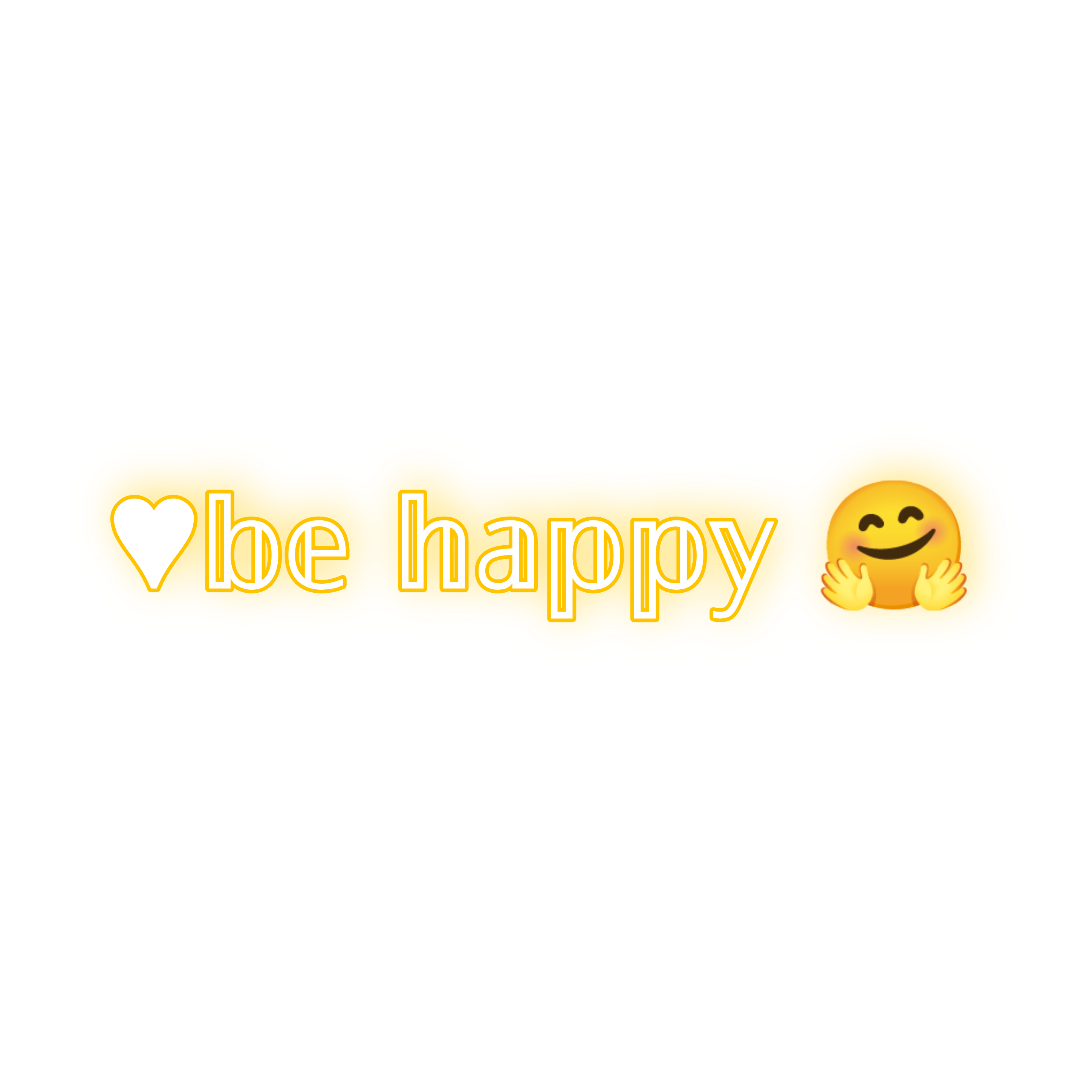 behappy happy yellowtext emoji heart sticker by @lia_mausii