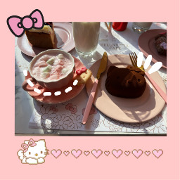 freetoedit cute sanrio kawaii hellokitty food deserts pastry chocolate cup hotchocolate pink strawberrykittyx