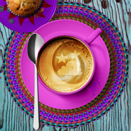 coffee teal boho colorful spoon mug coffeebean freetoedit ircamugofcoffee amugofcoffee