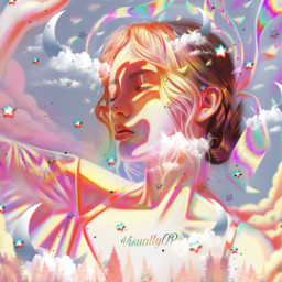picsart love creative inspiration anime cute girl fantasy rainbow colorful editbydk visuallyop freetoedit srccloudsmoonsandstars cloudsmoonsandstars