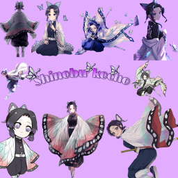 shinobu anime demon happy purple freetoedit