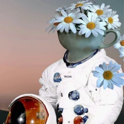 chamomiles flower astronaut freetoedit picsart surreal surrealedit picsartchallenge ecinsteadofmyhead insteadofmyhead