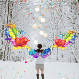 colour wings colorful snowpaint beauty ladyinsnow nature picsartchallenge freetoedit picsart ircladyinsnow