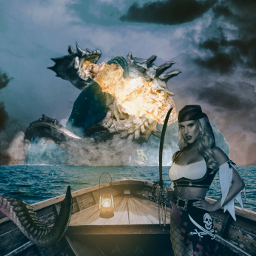 pirate island treasure ship boat landscape fantasy imagination magical freetoedit