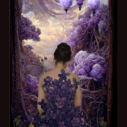 freetoedit womenart fantasyart violetflowers violet srcmagicspiral magicspiral