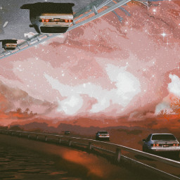 freetoedit replay surrealism art cloud tunnel cars tworealities urban rural be_creative myedit