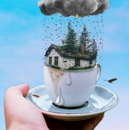 cup background cloud waterdrops rain surrealism freetoedit madewithpicsart ircoutinthenature outinthenature