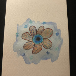 freetoedit watercolor art blue eye pupil flower