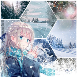 animewinter winter snow anime animegirl freetoedit ccwintermoodboard2021 wintermoodboard2021