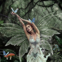 myedit fairy forest butterflies sparkles seriouslysupernatural freetoedit