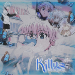 freetoedit killua killuazoldyck assasin anime zoldyck zoldyckfamily blue clouds butterflies butterfly