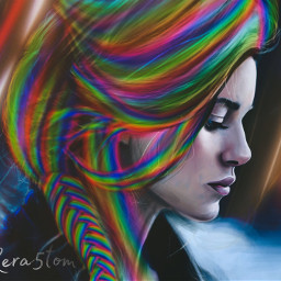 freetoedit радуга краски цвет девушка волосы разноцветные арт картинка конкурс красиво лайк голос рисунок srcundertherainbow undertherainbow