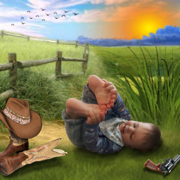 outside daylight afternoon nature outdoors countryroad baby cowboy freetoedit