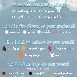 game games order some yoghurt with me ice cream aesthetic quiz fun bored flavor remix topping chocolate freetoedit