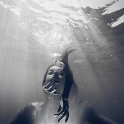 doubleexposure underwater swimming blackandwhite freetoedit