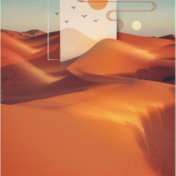 freetoedit geometric sanddunes sand desert surreallandscape dreamscape modern minimal warmcolor retro edited myedit madewithpicsart