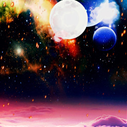 freetoedit blueplanet moon cosmos clouds