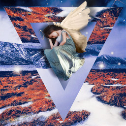 edit sleep angel triangle universe magical fantasy surreal freetoedit