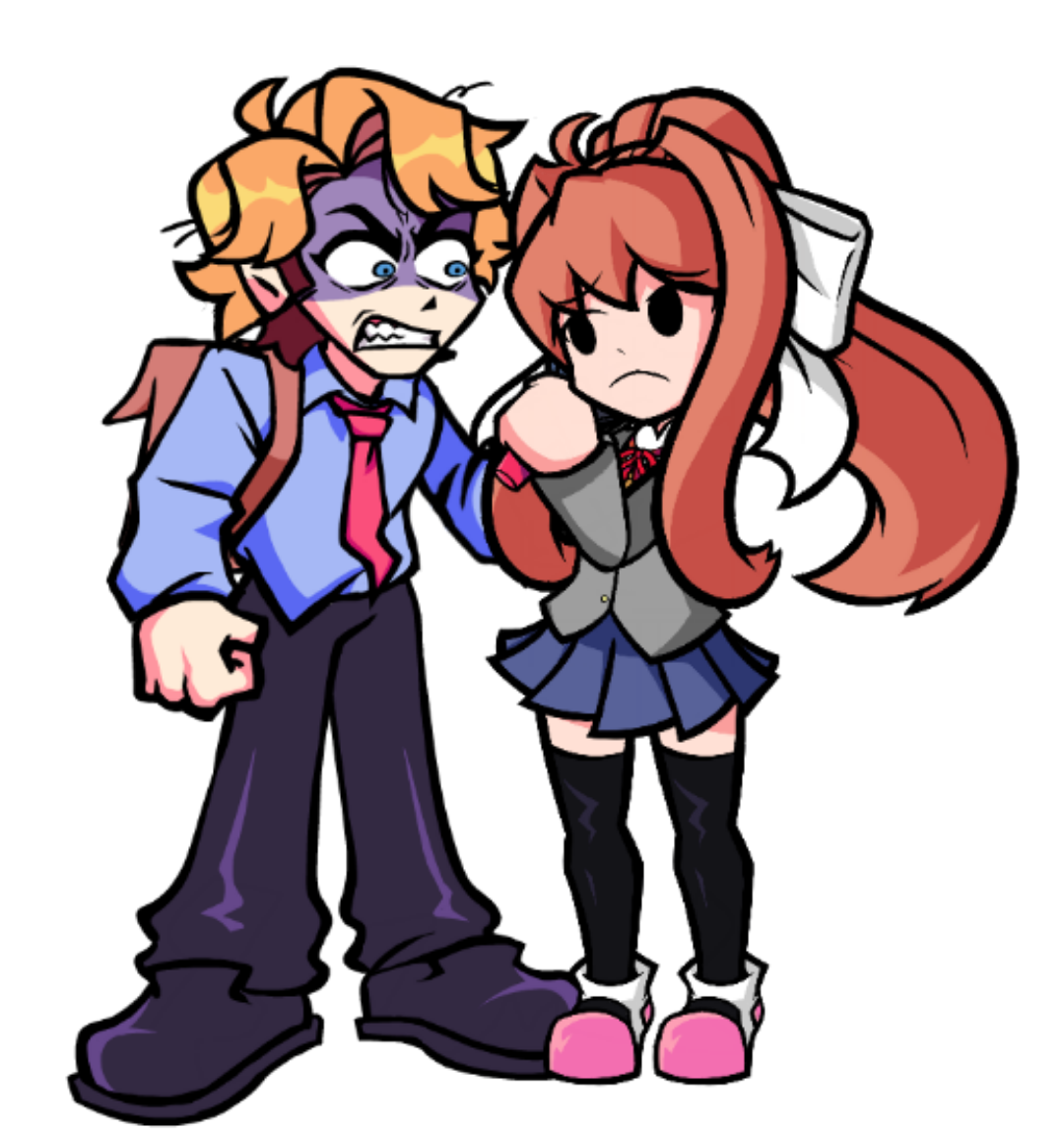 fnf ddlc fridaynightfunkin sticker by @silverthehedgehog174