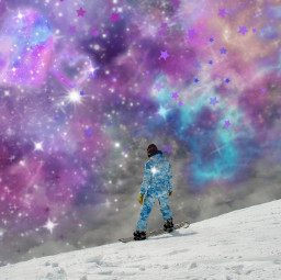 freetoedit snow snowboard snowboardviews galaxy universe stars clouds ircsnowboardviews