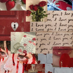 red wallpaper coquette love hearts