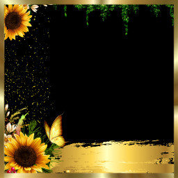freetoedit sunflower frame gold goldframe sunflowerframe